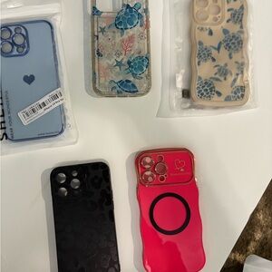 Stylish Phone Case Collection - Black, Blue, Pink- IPhone 14 Pro Max size